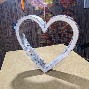 Wooden Decorative Heart EUC - 14" x 14"